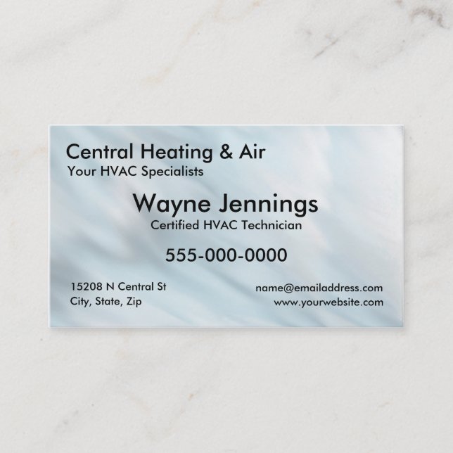 Modern Sophisticated Professional HVAC Business Card (Front)