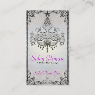 Modern Sophisticated Silver Designer Salon Appointment Card