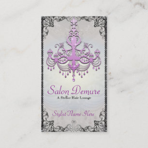 Modern Sophisticated Silver Purple Designer Salon Appointment Card