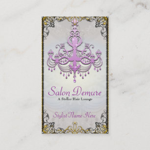 Modern Sophisticated Silver Purple Gold Salon Appointment Card