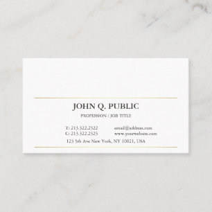 Modern Sophisticated Simple Plain Gold Striped Business Card