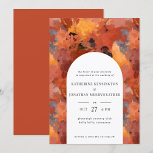 Modern Sophisticated Terracotta Boho Wedding Invit Invitation