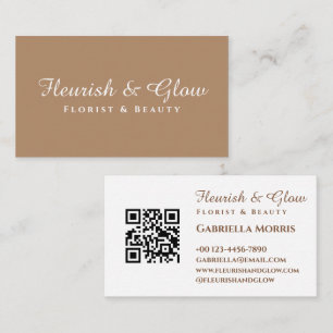 Modern Sophisticated White Beige Elegant Aesthetic Business Card
