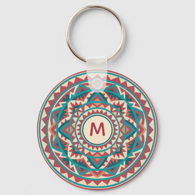 Modern Southwest Mandala Key Ring (Front)