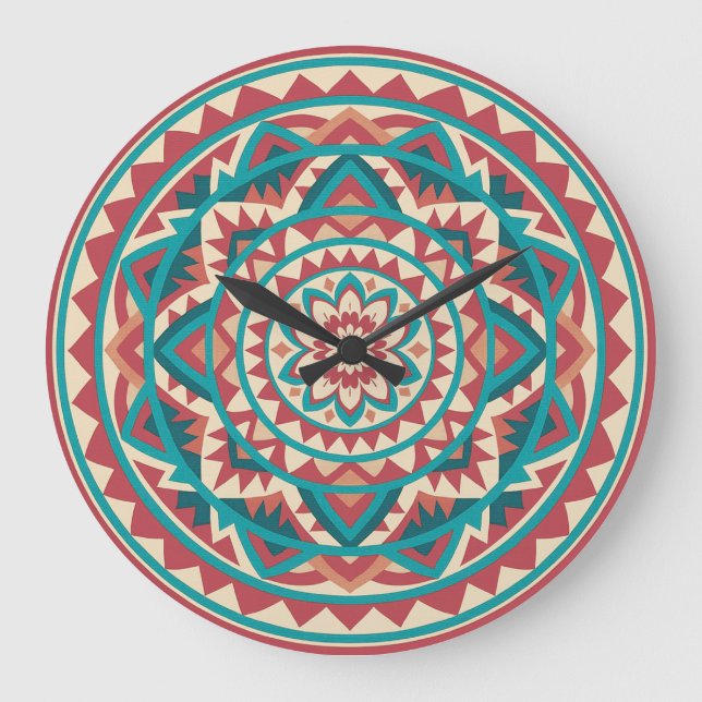 Modern Southwest Mandala Large Clock (Front)