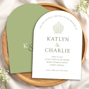 Modern Southwestern Cactus Wedding Invitation
