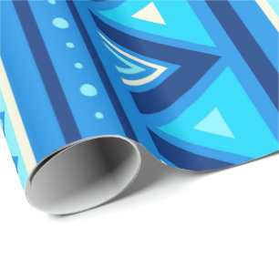 Modern Southwestern Geometric, Blue & Turquoise Wrapping Paper