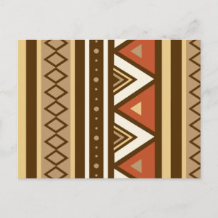 Modern Southwestern Geometric, Brown, Tan & Rust Postcard