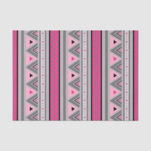 Modern Southwestern Geometric, Pink and Grey Tissue Paper