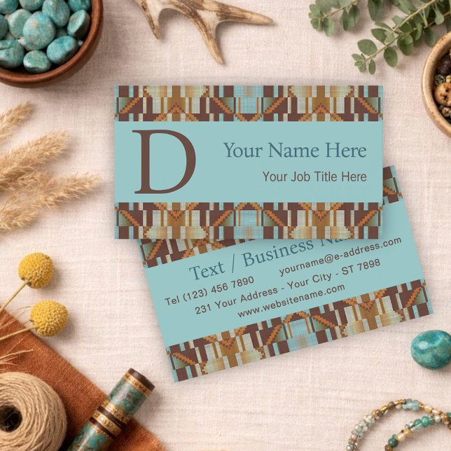 Modern Southwestern Geometric Tribal Art Pattern Business Card (Creator Uploaded)