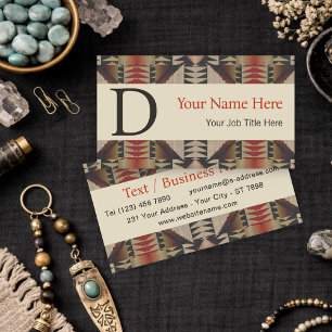 Modern Southwestern Geometric Tribal Art Pattern Business Card