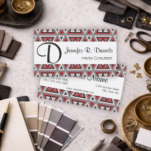 Modern Southwestern Geometric Tribal Art Pattern Business Card