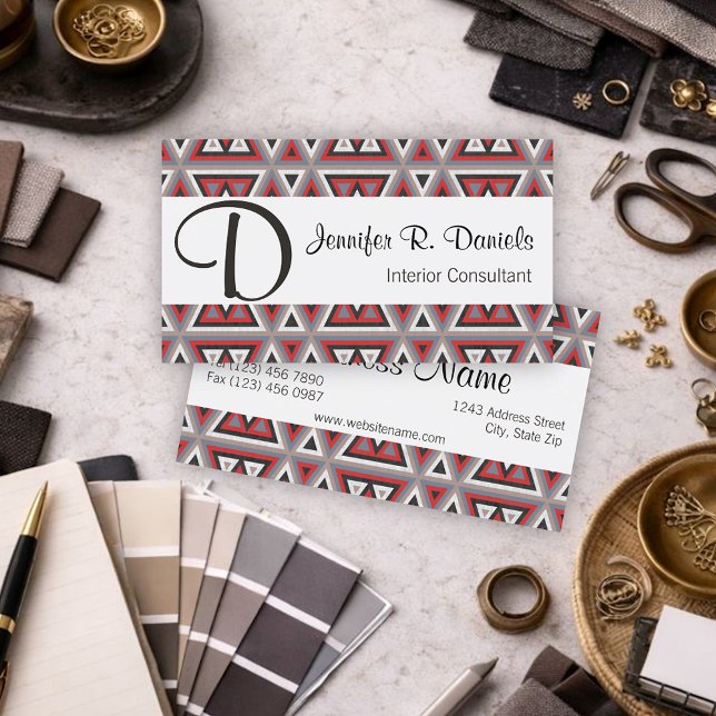 Modern Southwestern Geometric Tribal Art Pattern Business Card (Creator Uploaded)