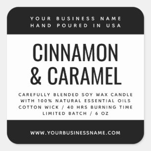 Modern soy wax candle product packaging label