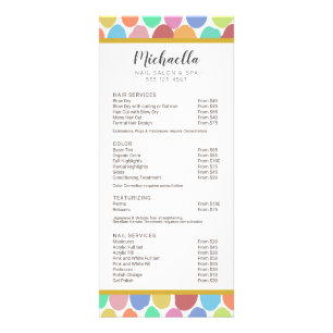 Modern Spa Beauty Salon Price List Service Menu