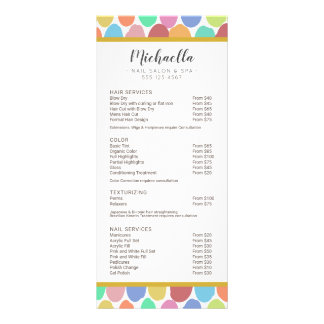 Modern Spa Beauty Salon Price List Service Menu