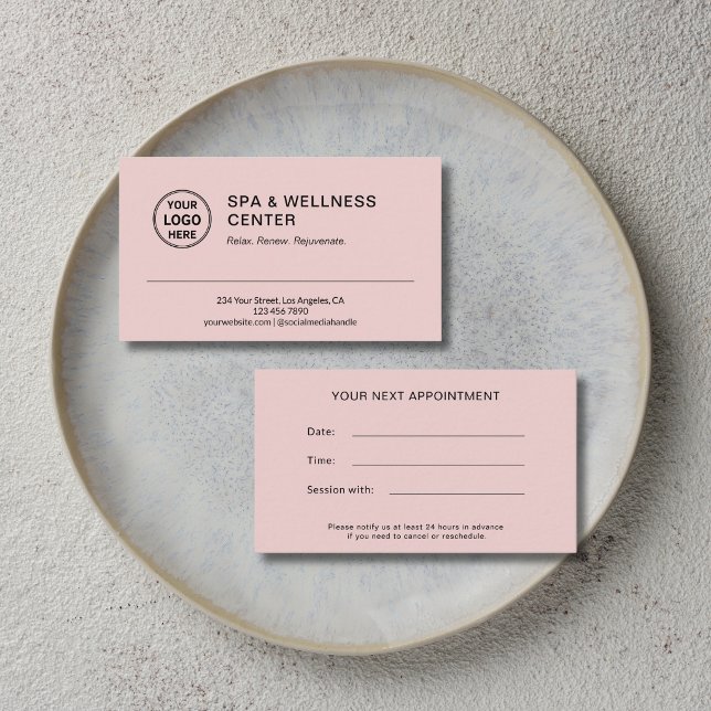 Modern Spa Massage Therapist Pink Appointment Card (Modern Spa Massage Therapist Pink Appointment Card)
