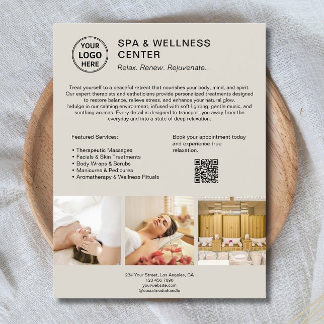 Modern Spa Wellness Centre Promotional Business Flyer (Modern Spa Wellness Center Promotional Business Flyer)