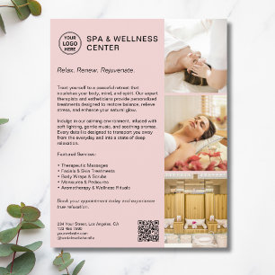 Modern Spa Wellness Pink Promotional Business  Flyer
