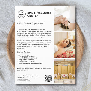 Modern Spa Wellness White Promotional Business Flyer