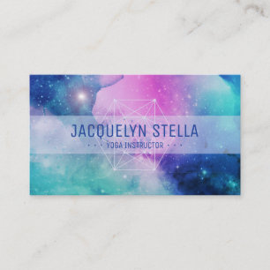 Modern Space Nebula Sacred Geometry Yoga Business Card