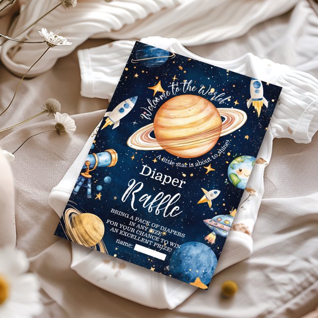 Modern Space Outer Galaxy  Diapper Raffle Enclosure Card (Creator Uploaded)