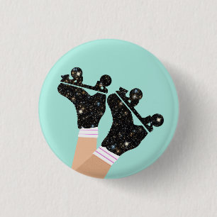 Modern Space Roller Skates Roller Derby Mint  3 Cm Round Badge