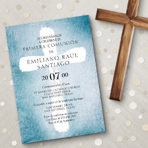 Modern Spanish First Communion Invitation