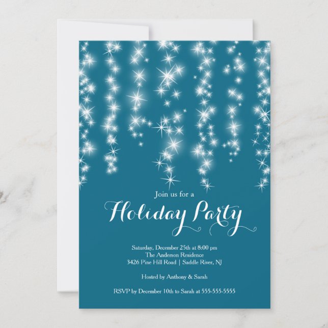 Modern Sparkle Christmas Holiday Party Invitation (Front)