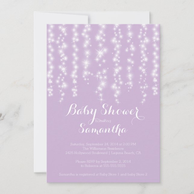 Modern Sparkle Girls Baby Shower Invitation (Front)