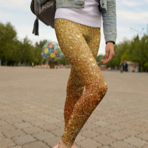Modern Sparkle Gold Glitter Women’s Leggings