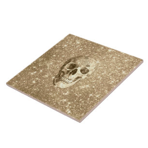 Modern sparkling Skull C Tile