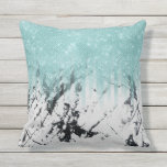 Modern Sparkly Aqua White Marble Glitter Gradient Cushion<br><div class="desc">This modern and glamourous design is a fusion of two popular design trends; glitter and marble. It features aqua blue faux printed glitter sequin striped gradient ombre on top of a white and black contemporary marble stone background. It's elegant, chic, and stylish! ***IMPORTANT DESIGN NOTE: For any custom design request...</div>