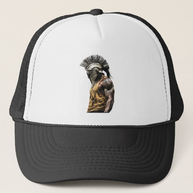 Modern Spartan Warrior – Ancient Strength Modern B Trucker Hat (Front)