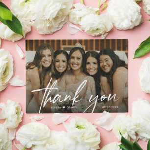 Modern Special Custom Photo Wedding Bridesmaid Thank You Card