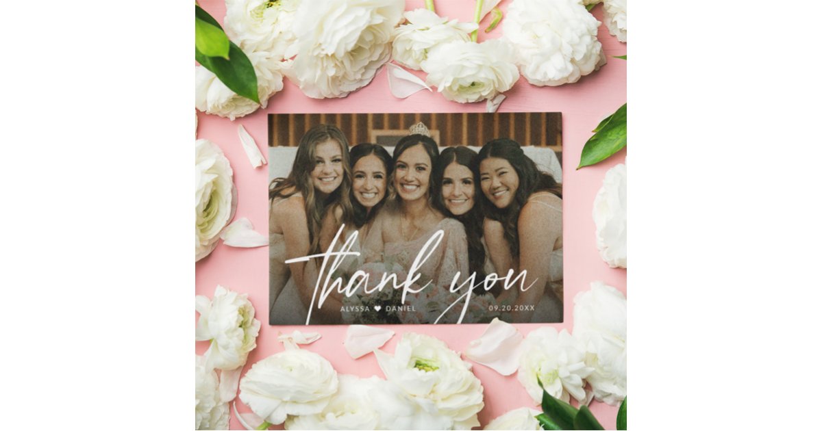 Modern Special Custom Photo Wedding Bridesmaid Thank You Card | Zazzle
