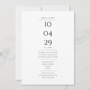 Modern Special Date Rehearsal Dinner Invitation
