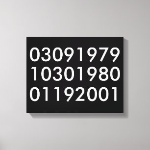 Modern Special Dates Canvas Print