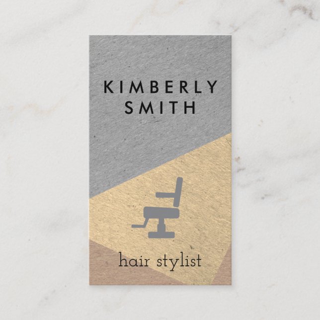 Modern Speckled Colour Blocks Salon Chair Business Card (Front)