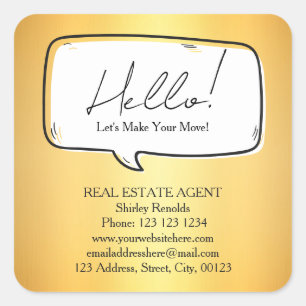 Modern speech bubble Real Estate Gold sticker