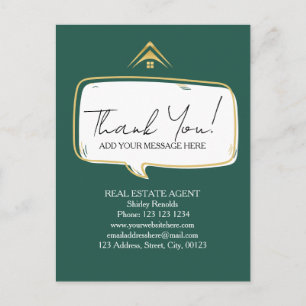 Modern speech bubble Real Estate grey sticker Postcard