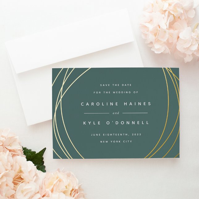Modern Spheres | Foil Save the Date Card (Creator Uploaded)