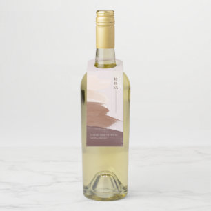 Modern Spiced Terracotta   Monogram Wedding Bottle Tag