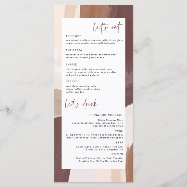 Modern Spiced Terracotta | Wedding Menu (Front)