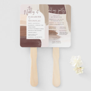 Modern Spiced Terracotta Wedding Program Hand Fan