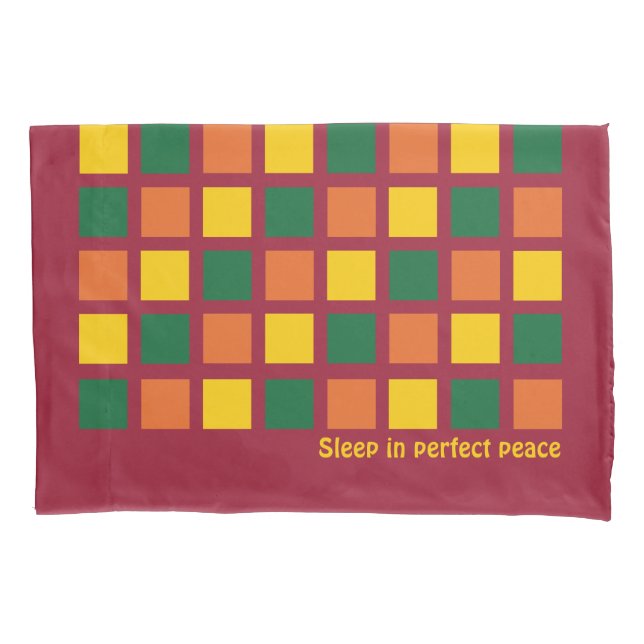 Modern Spicy Colours Geometric Squares Custom Pillowcase (Front)