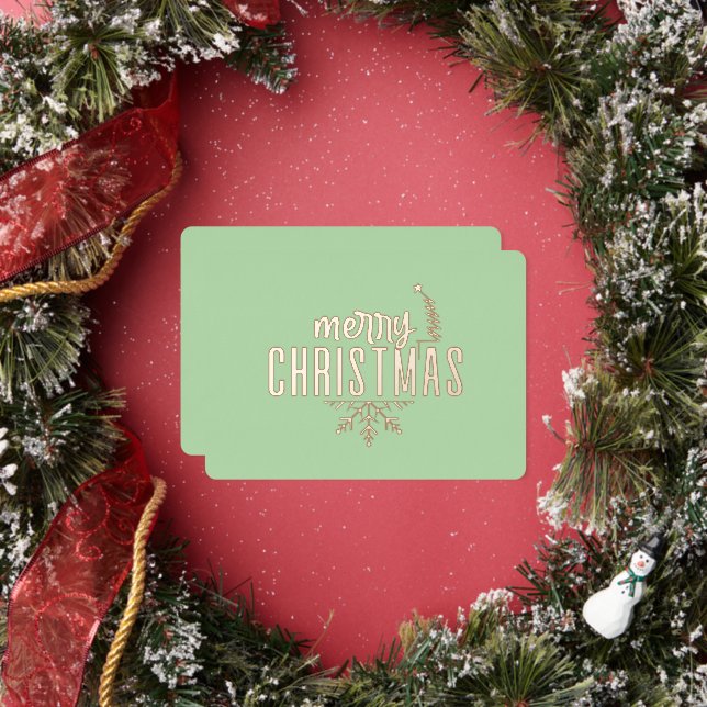 Modern Spiral Christmas Tree Merry Christmas Rose  Foil Holiday Card (Insitu)