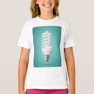 Modern Spiral Compact Fluorescent Lightbulb T-Shirt
