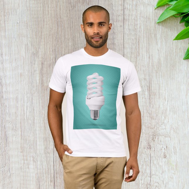 Modern Spiral Compact Fluorescent Lightbulb T-Shirt (Creator Uploaded)