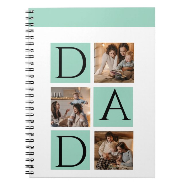 Modern Spiral Photo Notebook – 5-Photo Collage (Front)